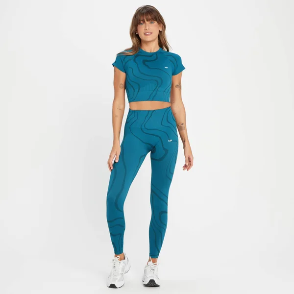 MP Tempo Wave Naadloze Legging Voor Dames - Groenblauw 6 MP Tempo Wave Naadloze Legging Voor Dames - Groenblauw - Afbeelding 4