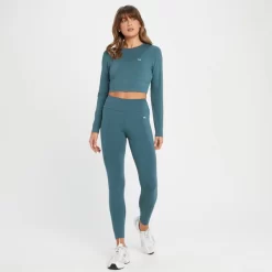 MP Rest Day Cropped T-shirt Met Lange Mouwen En Nauwsluitende Pasvorm Voor Dames - Rookblauw 9 MP Rest Day Cropped T-shirt Met Lange Mouwen En Nauwsluitende Pasvorm Voor Dames - Rookblauw -Myprotein 13838153 2105009212290435