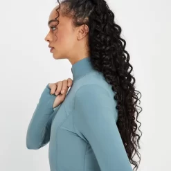 MP Power Jack Van Meshstof Voor Dames - Kiezelblauw -Myprotein 13838161 1315007891234996