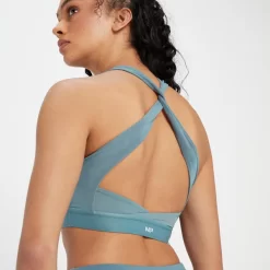 MP Power Sportbeha Met Gekruiste Bandjes - Kiezelblauw -Myprotein 13838209 1065007892302183
