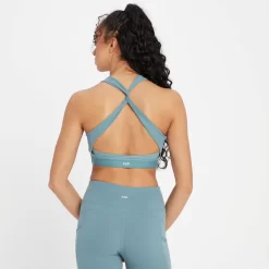 MP Power Sportbeha Met Gekruiste Bandjes - Kiezelblauw -Myprotein 13838209 5025007892236465