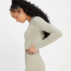 MP Shape Naadloze Croptop Met Lange Mouwen Voor Dames - Zachtgrijs -Myprotein 13838385 8665008103330700