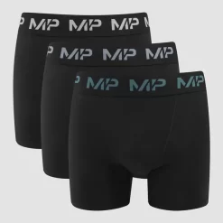 MP Gekleurde Boxershorts Voor Heren Met Logo (3-delig) Zwart/Rookblauw/Kiezelblauw/Schemergrijs