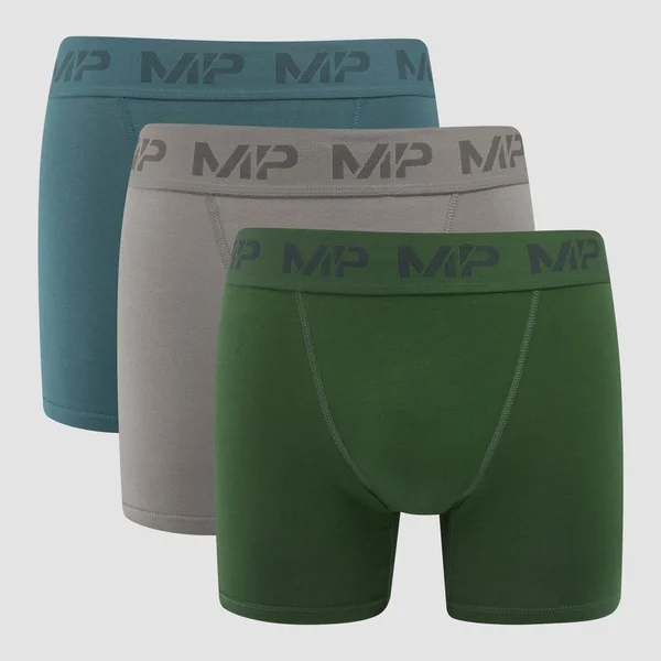 MP Boxershorts Voor Heren (3-delig) Carbongrijs/Rookblauw/Donkergroen 2 MP Boxershorts Voor Heren (3-delig) Carbongrijs/Rookblauw/Donkergroen