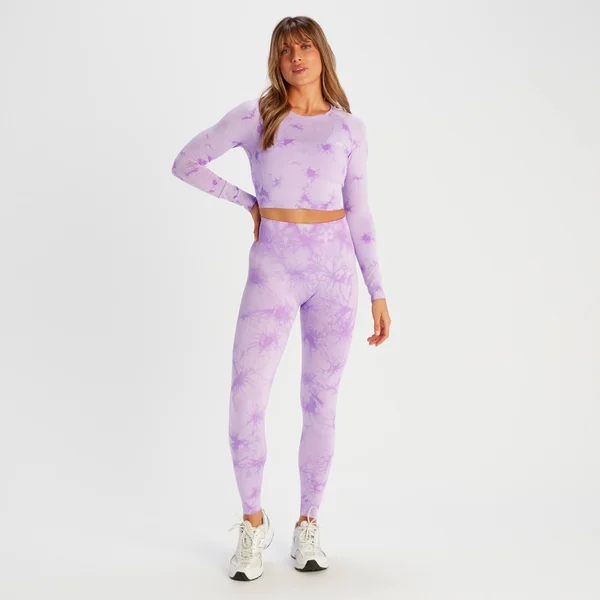 MP Shape Naadloze Croptop Met Lange Mouwen Voor Dames - Paarse Tie-dye 5 MP Shape Naadloze Croptop Met Lange Mouwen Voor Dames - Paarse Tie-dye - Afbeelding 3