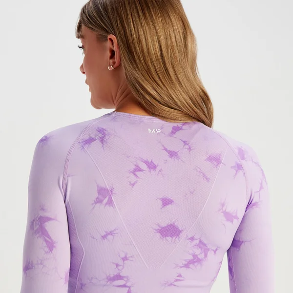 MP Shape Naadloze Croptop Met Lange Mouwen Voor Dames - Paarse Tie-dye 6 MP Shape Naadloze Croptop Met Lange Mouwen Voor Dames - Paarse Tie-dye - Afbeelding 4