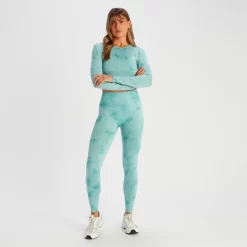 MP Gecropt Naadloos T-shirt Met Lange Mouwen Voor Dames - Schemerblauwe Tie-dye -Myprotein 14008976 1185056652503386