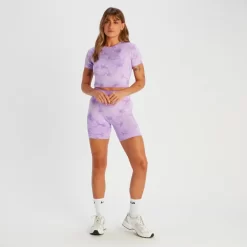 MP Gecropt Naadloos T-shirt Met Korte Mouwen Voor Dames - Paarse Tie-dye -Myprotein 14008992 6315056651762074