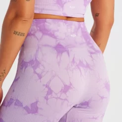 MP Shape Naadloze Fietsshort Voor Dames - Paarse Tie-dye -Myprotein 14009040 1965056652077521