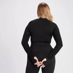 MP Tempo Croptop Van Ribstof Met Kwartrits Voor Dames - Zwart -Myprotein 14021501 1935068022942796