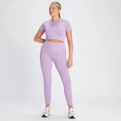 MP Tempo Croptop Van Ribstof Voor Dames - Fel-lila -Myprotein 14021541 1155068020179940