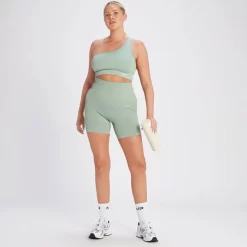 MP Tempo Naadloze Short Van Ribstof Voor Dames - Salie-grijs -Myprotein 14021557 6415068020420366