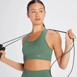 MP Tempo Naadloze Beha Van Ribstof - Dennegroen -Myprotein 14021613 2745068021803132