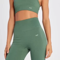 MP Tempo Naadloze Legging Van Ribstof Voor Dames - Dennegroen -Myprotein 14021639 5215068022279703