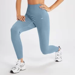 MP Tempo Naadloze Legging Van Ribstof Voor Dames - Stofblauw -Myprotein 14021655 1585074475621085