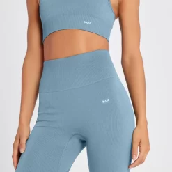 MP Tempo Naadloze Legging Van Ribstof Voor Dames - Stofblauw -Myprotein 14021655 9225074475556756