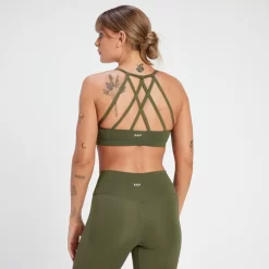 MP Women's Adapt Strappy Sports Bra - Olive Green -Myprotein 14021767 2005071718691687