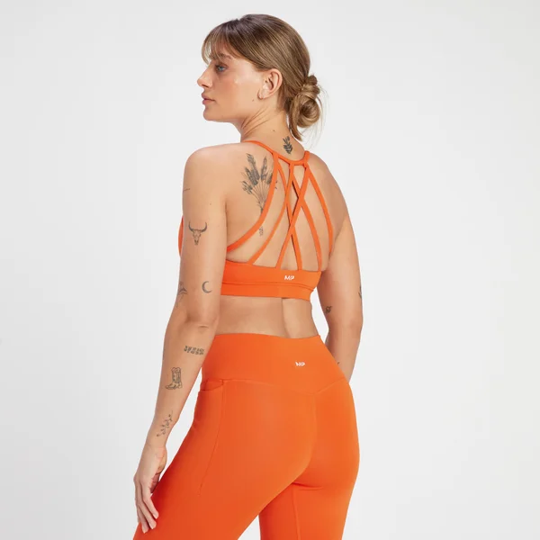 MP Women's Adapt Strappy Sports Bra - Tangerine 4 MP Women's Adapt Strappy Sports Bra - Tangerine - Afbeelding 2
