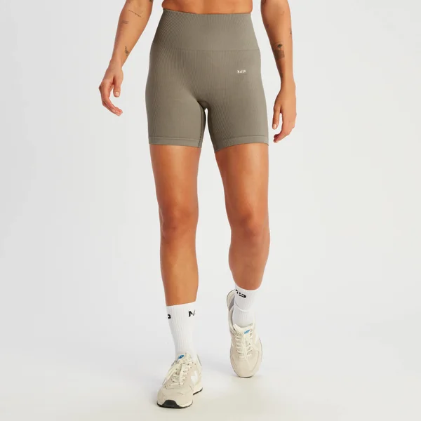MP Tempo Naadloze Short Van Ribstof Voor Dames - Diep Taupe 3 MP Tempo Naadloze Short Van Ribstof Voor Dames - Diep Taupe