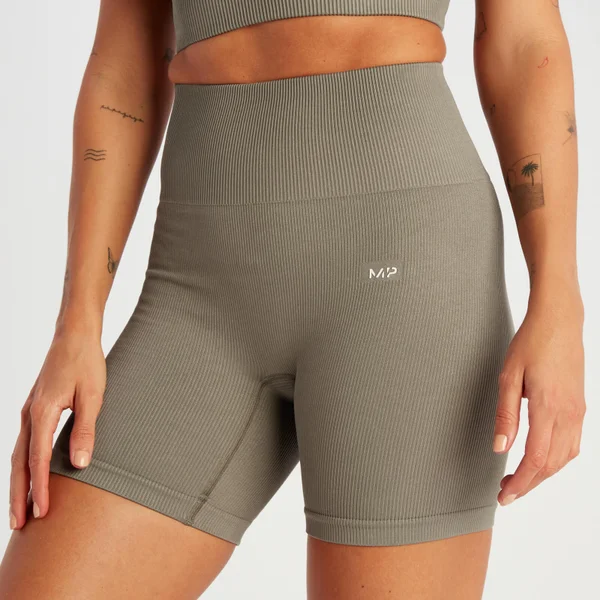 MP Tempo Naadloze Short Van Ribstof Voor Dames - Diep Taupe 6 MP Tempo Naadloze Short Van Ribstof Voor Dames - Diep Taupe - Afbeelding 4