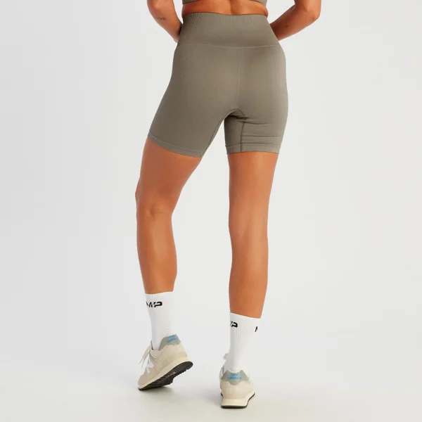 MP Tempo Naadloze Short Van Ribstof Voor Dames - Diep Taupe 4 MP Tempo Naadloze Short Van Ribstof Voor Dames - Diep Taupe - Afbeelding 2