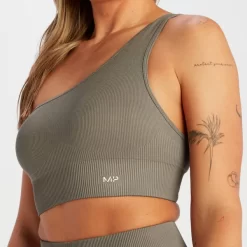 MP Tempo Naadloze Asymetrische Beha Van Ribstof - Diep Taupe -Myprotein 14220404 3095056652265666
