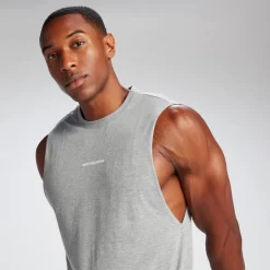 MP Originals Sporthemd Voor Heren Met Diep Uitgesneden Armsgaten - Stormgrijs Gemêleerd -Myprotein 14251600 5845064139131651