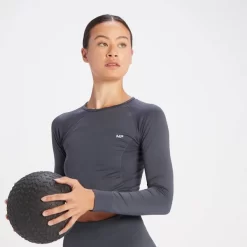 MP Women's Shape Seamless Long Sleeve Crop Top - Graphite 11 MP Women's Shape Seamless Long Sleeve Crop Top - Graphite -Myprotein 14288935 2965068763918082
